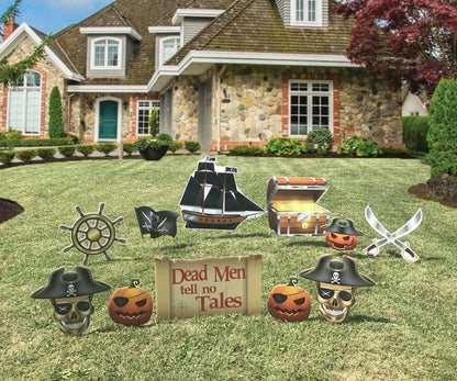 halloween pirate yard card decorations