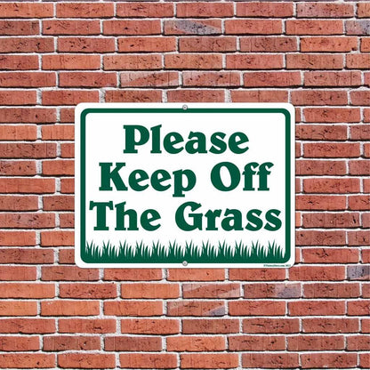 Please Stay off the Grass Sign or Sticker