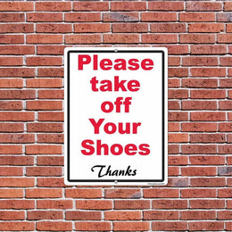 Please Take Off Your Shoes Sign or Sticker | VictoryStore ...