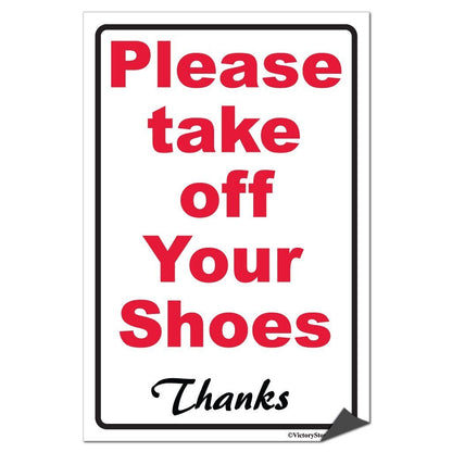 Please Take Off Your Shoes Sign or Sticker - #3