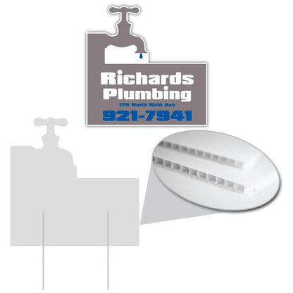 Faucet Shaped Yard Sign 21"x20.8" Corrugated Plastic