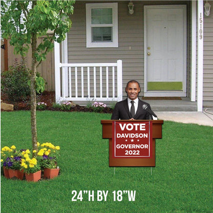 Podium Shaped Political Yard Sign