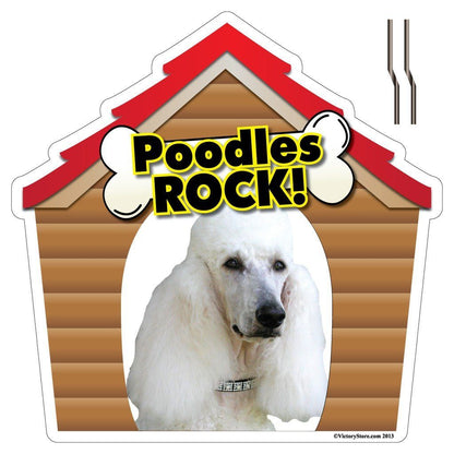 Poodles Rock! Dog Breed Yard Sign - Plastic Shaped Yard Sign - FREE SHIPPING