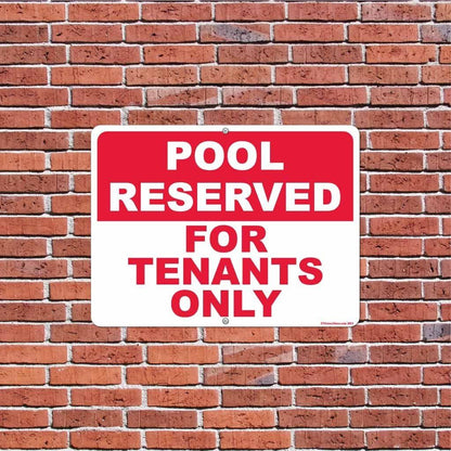 Pool Reserved for Tenants Only Sign or Sticker - #6