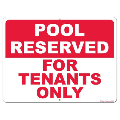 Pool Reserved for Tenants Only Sign or Sticker - #6