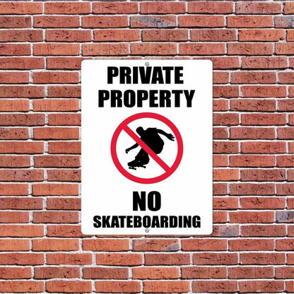 Private Property “ No Skateboarding Sign or Sticker (Design #12)