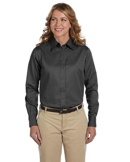 QCR Ladies' Twill Blend Button Down Shirt with Stain-Release