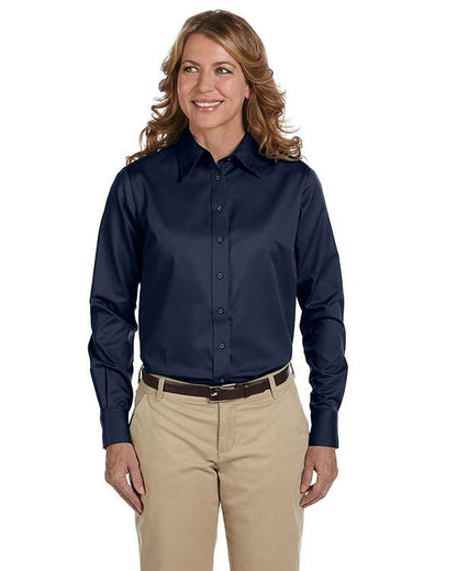 QCR Ladies' Twill Blend Button Down Shirt with Stain-Release