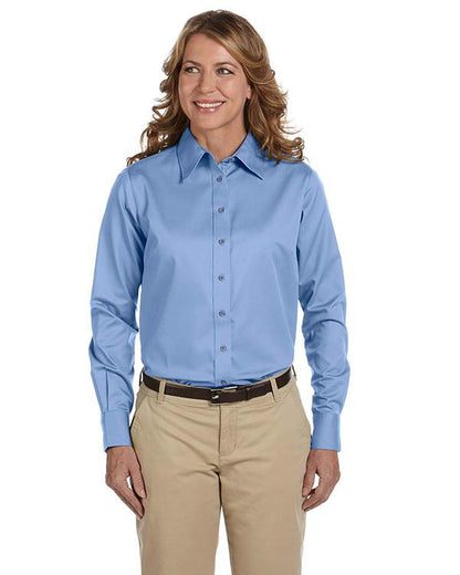 QCR Ladies' Twill Blend Button Down Shirt with Stain-Release