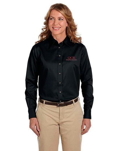 QCR Ladies' Twill Blend Button Down Shirt with Stain-Release