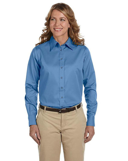 QCR Ladies' Twill Blend Button Down Shirt with Stain-Release