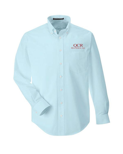 QCR Men's Solid Broadcloth Button Down Shirt