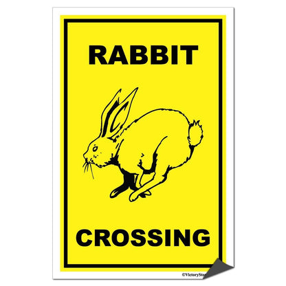 Rabbit Crossing Sign or Sticker