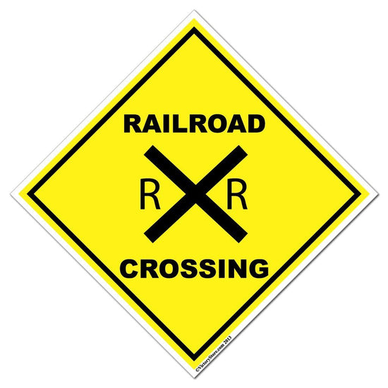 Railroad Crossing Aluminum Sign or Sticker | VictoryStore ...