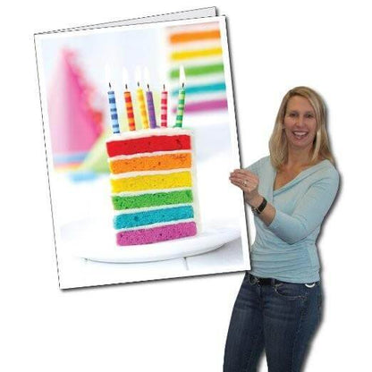 3' Stock Design Giant Birthday Card with Envelope - Slice of Rainbow Birthday