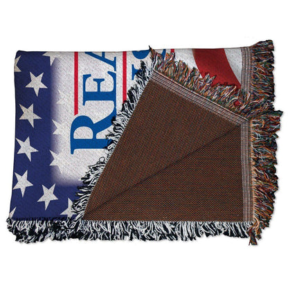 Reagan and Bush 1984 - Woven Blanket - American Flag