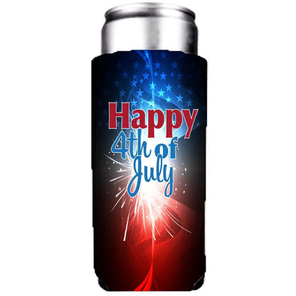 4th of July slim koozie