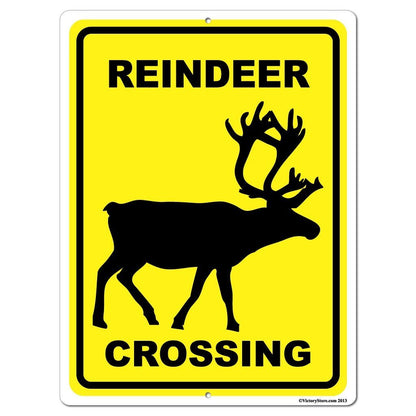 Reindeer Crossing Sign or Sticker