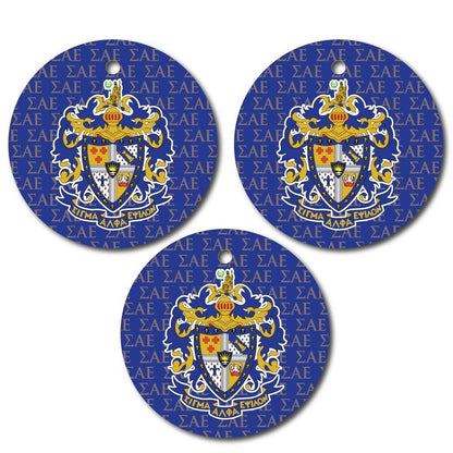 Sigma Alpha Epsilon Ornament - Set of 3 Circle Shapes - FREE SHIPPING