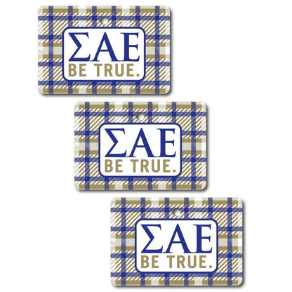 Sigma Alpha Epsilon Ornament - Set of 3 Rectangle Shapes - FREE SHIPPING