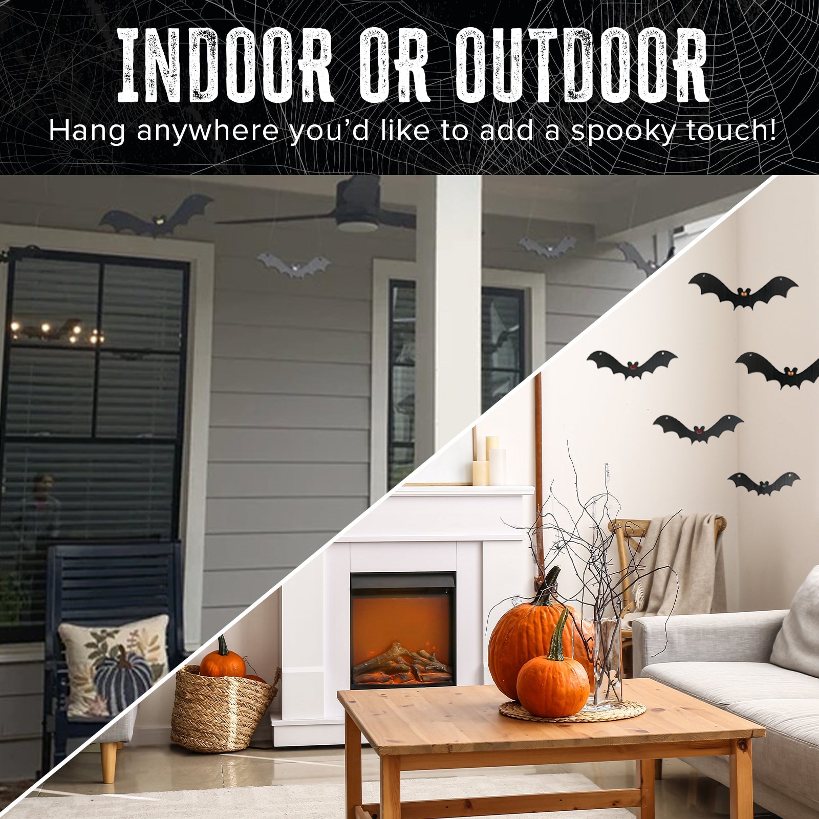 12 store Black Scary Bats for Halloween Yard Decoration