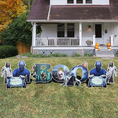 Creepy BOO Halloween Yard Card Display