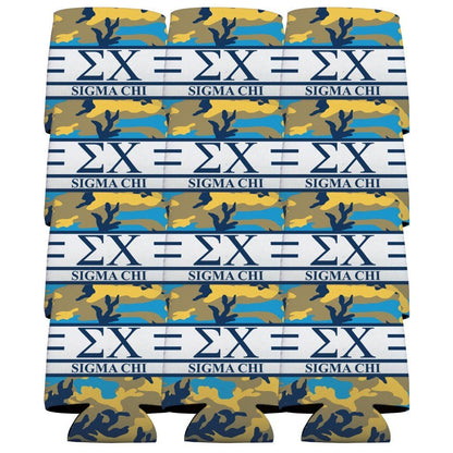 Sigma Chi Can Cooler Set of 12 - Army Camo FREE SHIPPING