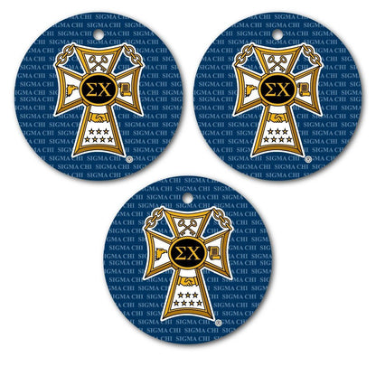 Sigma Chi Ornament - Set of 3 Circle Shapes - FREE SHIPPING