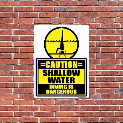 Shallow Water, Diving is Dangerous Sign or Sticker - #7