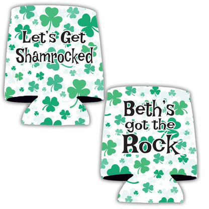 Shamrocked Bachelorette Party Custom Can Cooler Set