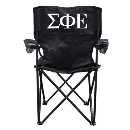 Sigma Phi Epsilon Black Folding Camping Chair with Carry Bag