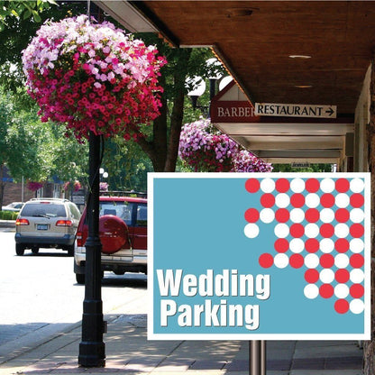 Wedding Parking Wedding Yard Sign with stakes - 18"x24" Corrugated Plastic - FREE SHIPPING