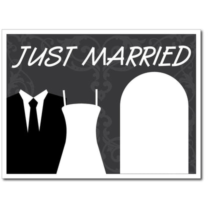 Just Married Wedding Yard Sign w/ 2 EZ stakes - 18"x24" - Corrugated Plastic - FREE SHIPPING