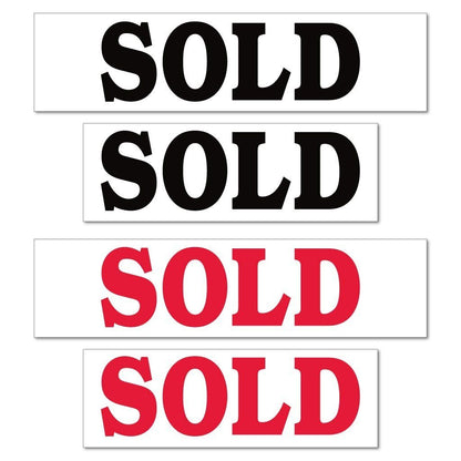 Sold Real Estate Yard Sign Rider Set - FREE SHIPPING