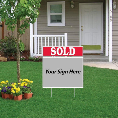 Sold Real Estate Yard Sign Rider Set - Reverse Imprint - FREE SHIPPING