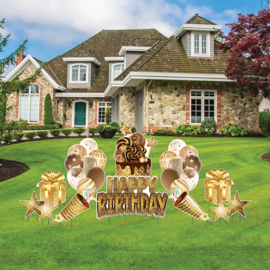 12 Piece Birthday Yard Card deals Lawn Sign Set