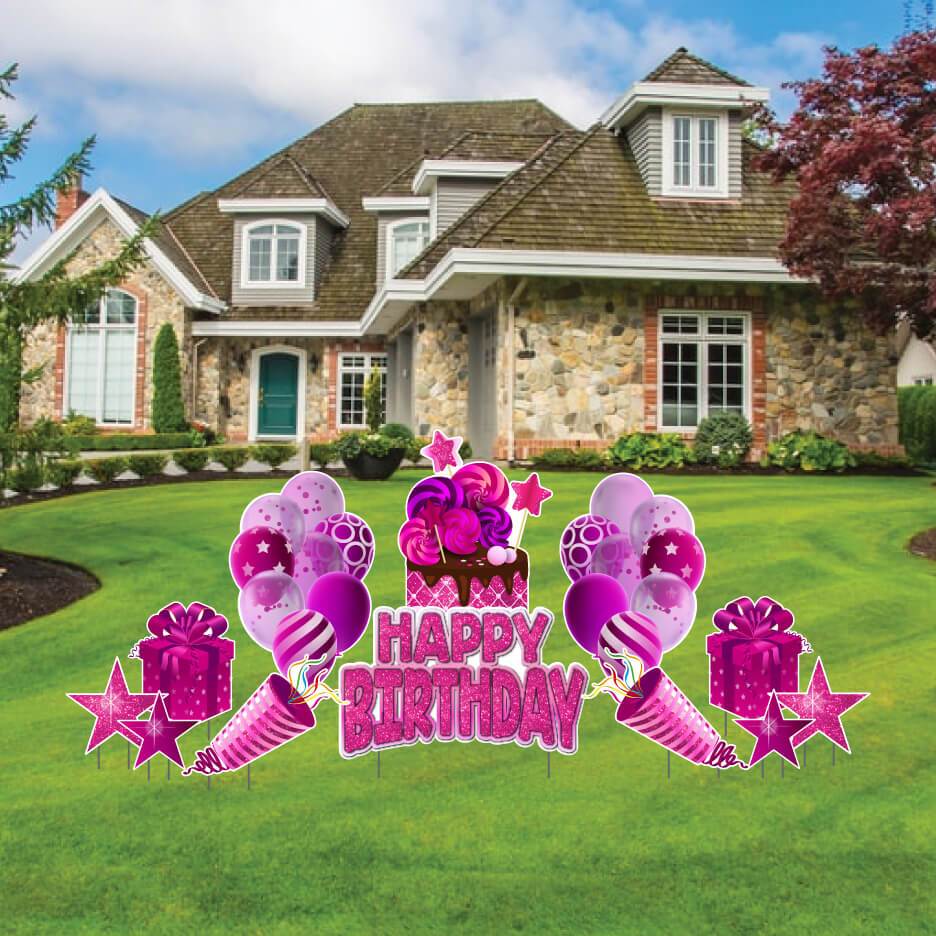 12 Piece Birthday Yard Card deals Lawn Sign Set