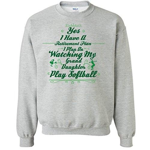 Retirement Plan Watch Grand Daughter Play Softball Crewneck - FREE SHIPPING