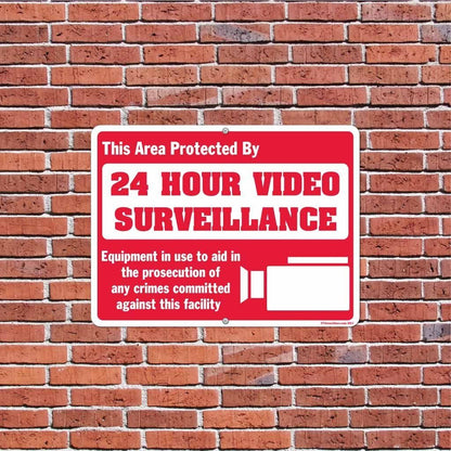 This Area is Protected By 24 Hour Video Surveillance Sign or Sticker