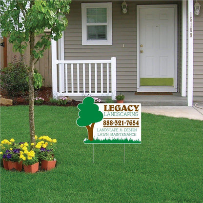 Tree Shaped Yard Sign 22"x16" Corrugated Plastic