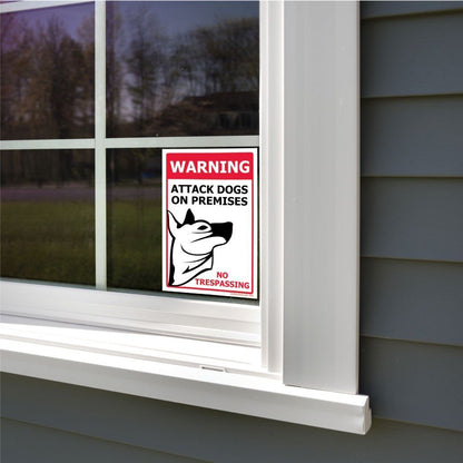 WARNING Attack Dogs On Premises Sign or Sticker - #3