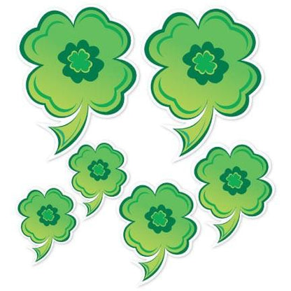 St. Patrick's Day Window Cling - Shamrocks - Set of 6