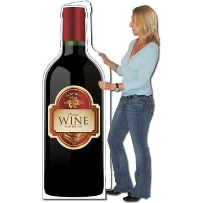 5'8" Stock Design Wine Birthday Card w/Envelope - Life-Size Greeting Card