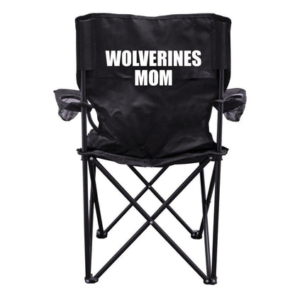 Wolverines Mom Black Folding Camping Chair