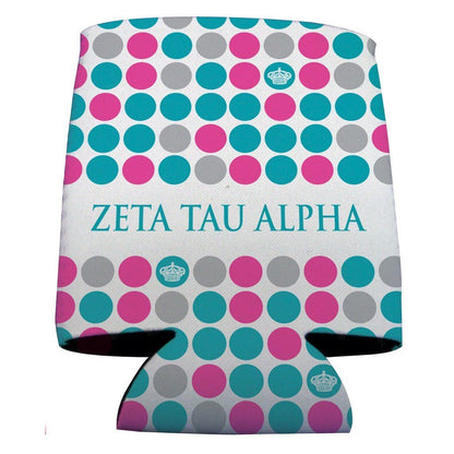 Zeta Tau Alpha Can Cooler Set of 12 - Polka Dot - FREE SHIPPING