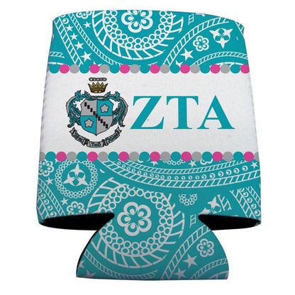 Zeta Tau Alpha Can Cooler Set of 12 - Paisley Print - FREE SHIPPING