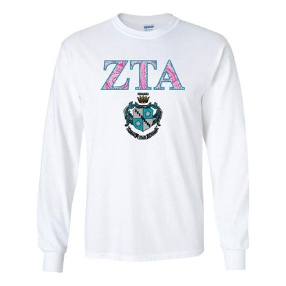 Zeta Tau Alpha Coat of Arms Long Sleeve T-shirt - FREE SHIPPING