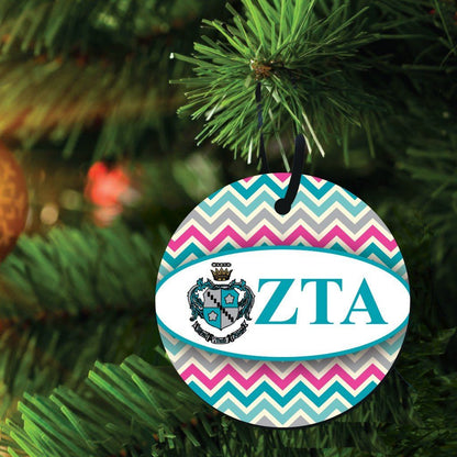 Zeta Tau Alpha Ornament - Set of 3 Circle Shapes - FREE SHIPPING