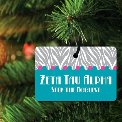 Zeta Tau Alpha Ornament - Set of 3 Rectangle Shapes - FREE SHIPPING